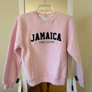 Pacifica Light Pink 'Jamaica One Love' Crewneck Sweater